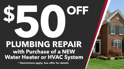 Plumbing repair with purchase coupon