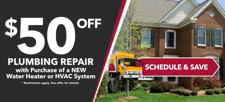 Plumbing repair with purchase coupon