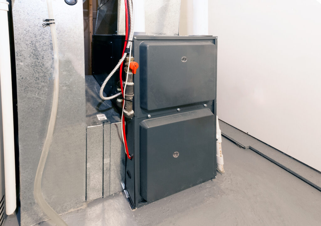 An energy-efficient furnace installed in a home's basement