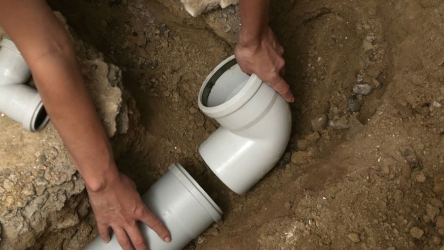 New sewer line being installed.